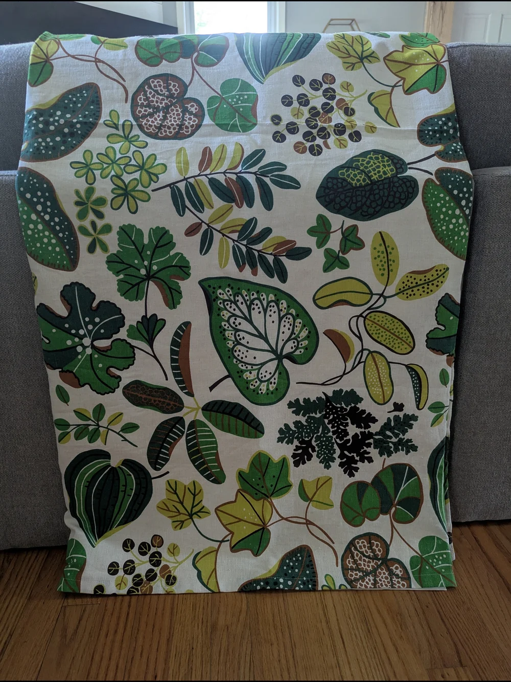 IKEA Green and Yellow Botanical Print Curtain Set 57x94in